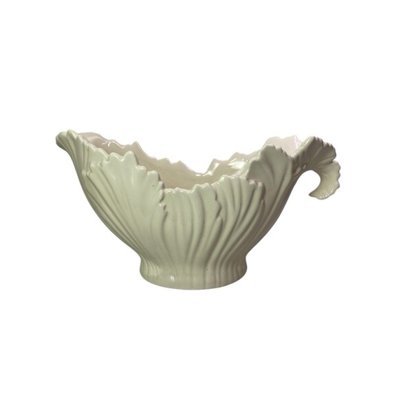 2009 Lenox Teleflora 75th Anniversary Leaf Design Ceramic Gravy Boat Planter - Picture 2 of 16